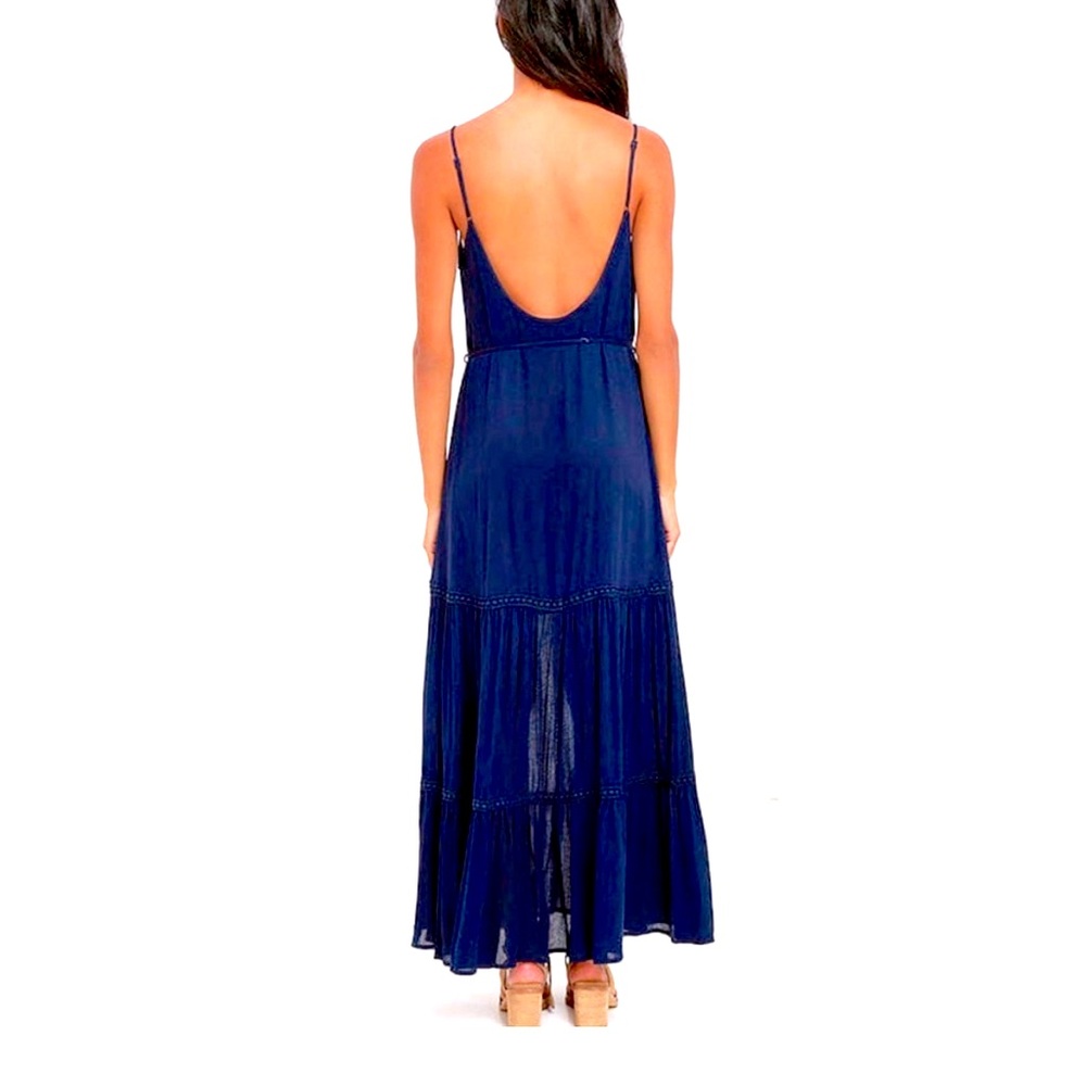 Fashion on Earth Women’s Maxi Dark Blue Sleeveless Dress size MD - Picture 2 of 6
